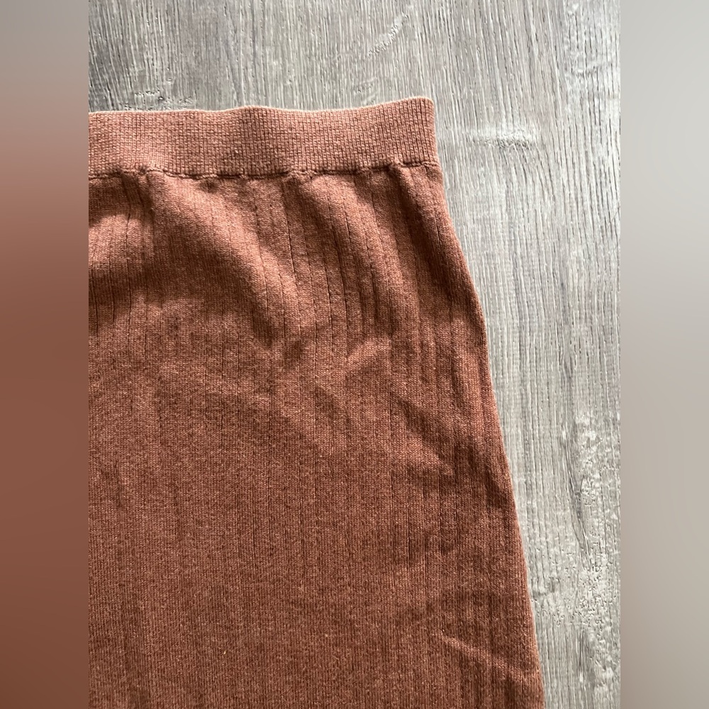 Free People Skyline Rib Knit Midi Skirt in Tan Brown - Picture 2 of 2